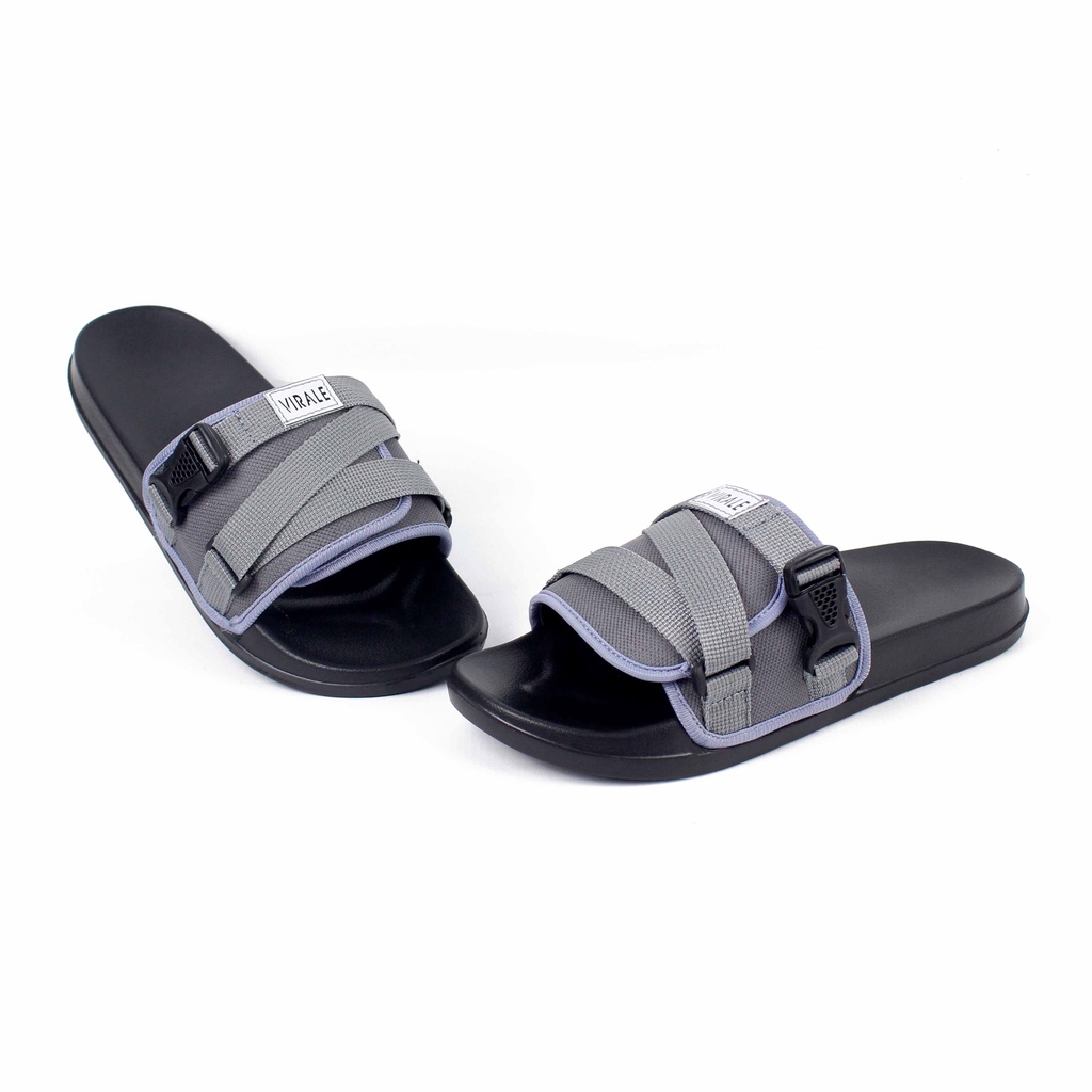 Sandal Slide Pria Wanita Casual Model Distro SWH PL 01 Abu