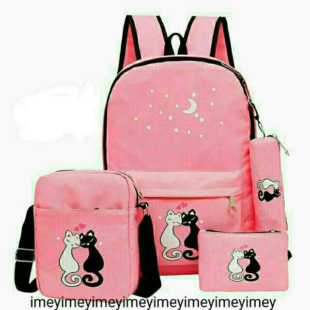 (BAYAR DITEMPAT) Tas murah kucing love 4in1