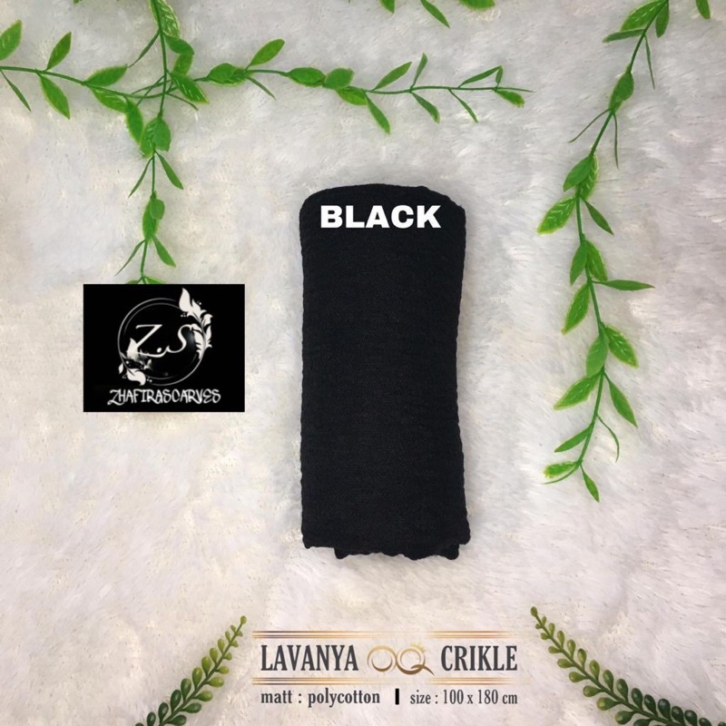 HIJAB Best Seller PASHMINA CRINKLE / CRINCLE - PASHMINA CUTTON CRINKLE / NEGRO / KUSUT-HITAM