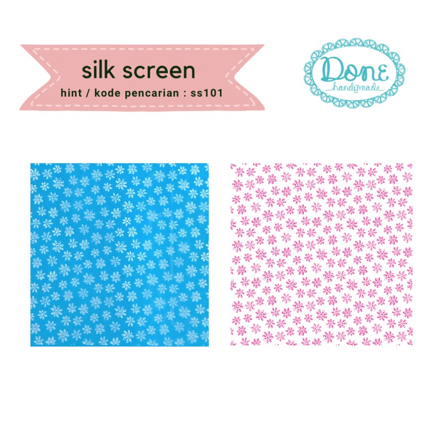 Done handymade silk screen motif clay scrapbooking blossom ss101