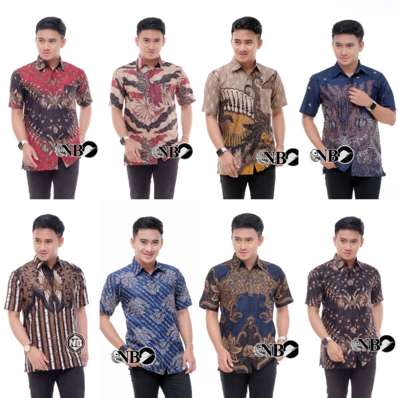 Ori Aksara Batik - Baju Batik Pria Kantor Lengan Pendek, Baju Kerja Kondangan Guru PNS Karyawan Mode