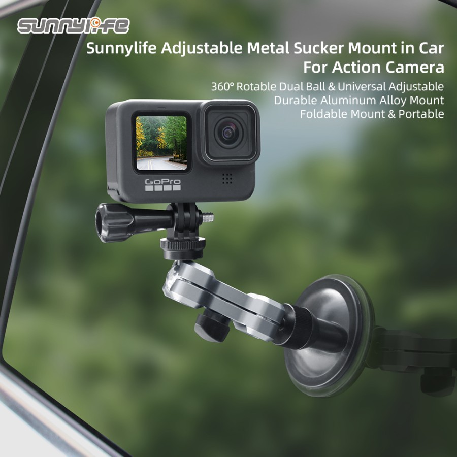 Sunnylife Angles Adjustable Metal car suction for Gopro Osmo Pocket 2