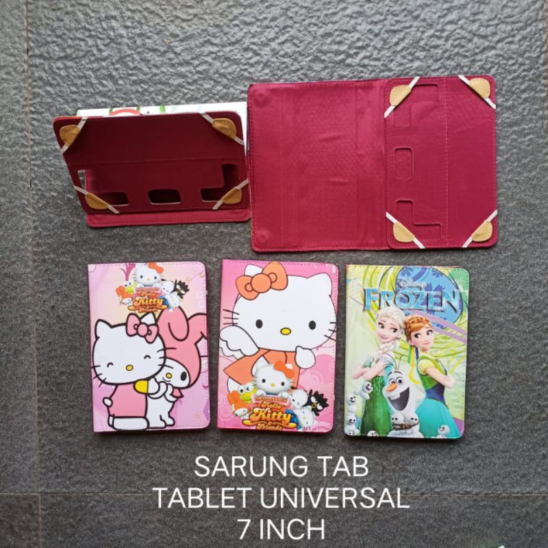 Flipcase Tablet universal 7 in gambar book cover sarung buku buka tutup flip case cover