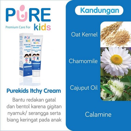 Pereda Gatal PURE KIDS ITCHY CREAM 15gr Dari Gigitan Nyamuk atauSerangga Pada Anak ens