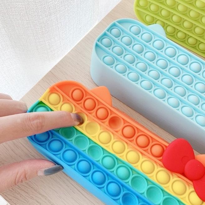 

Big Sale - 【】Push Pop It Bubbles Simple Dimple Stationary Bag Sensory Pencil Case Fidget Toys