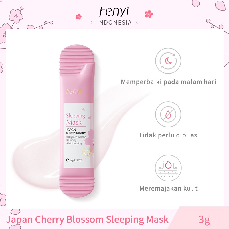 Fenyi Cherry Blossom Glowing Masker Tidur Krim Malam Pelembab Menghilangkan Bekas Jerawat 3g
