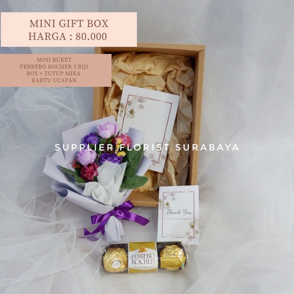 MINI GIFT BOX BUKET BUNGA MINI KADO HADIAH WISUDA HADIAH ULANG TAHUN HADIAH ANNIVERSARY HADIAH VALENTINE VALENTINES DAY BOUQUET BUNGA MINI