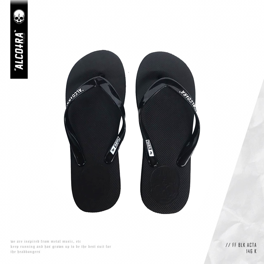 FLIP FLOP BLK ACTA / SENDAL HITAM ACTA/ SENDAL JEPIT