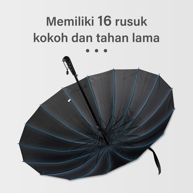 Letyeah &amp; Anantagt Payung gagang panjang polos Besar Jumbo Buka otomatis Sturdy Black Golf Umbrella