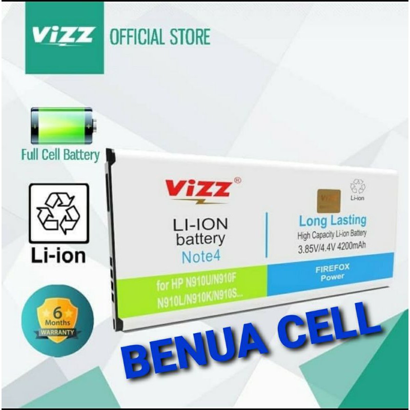 BATRE BATERAI BATEREI VIZZ - VIZZ DOBEL POWER SAMSUNG GALAXY NOTE 4 N910