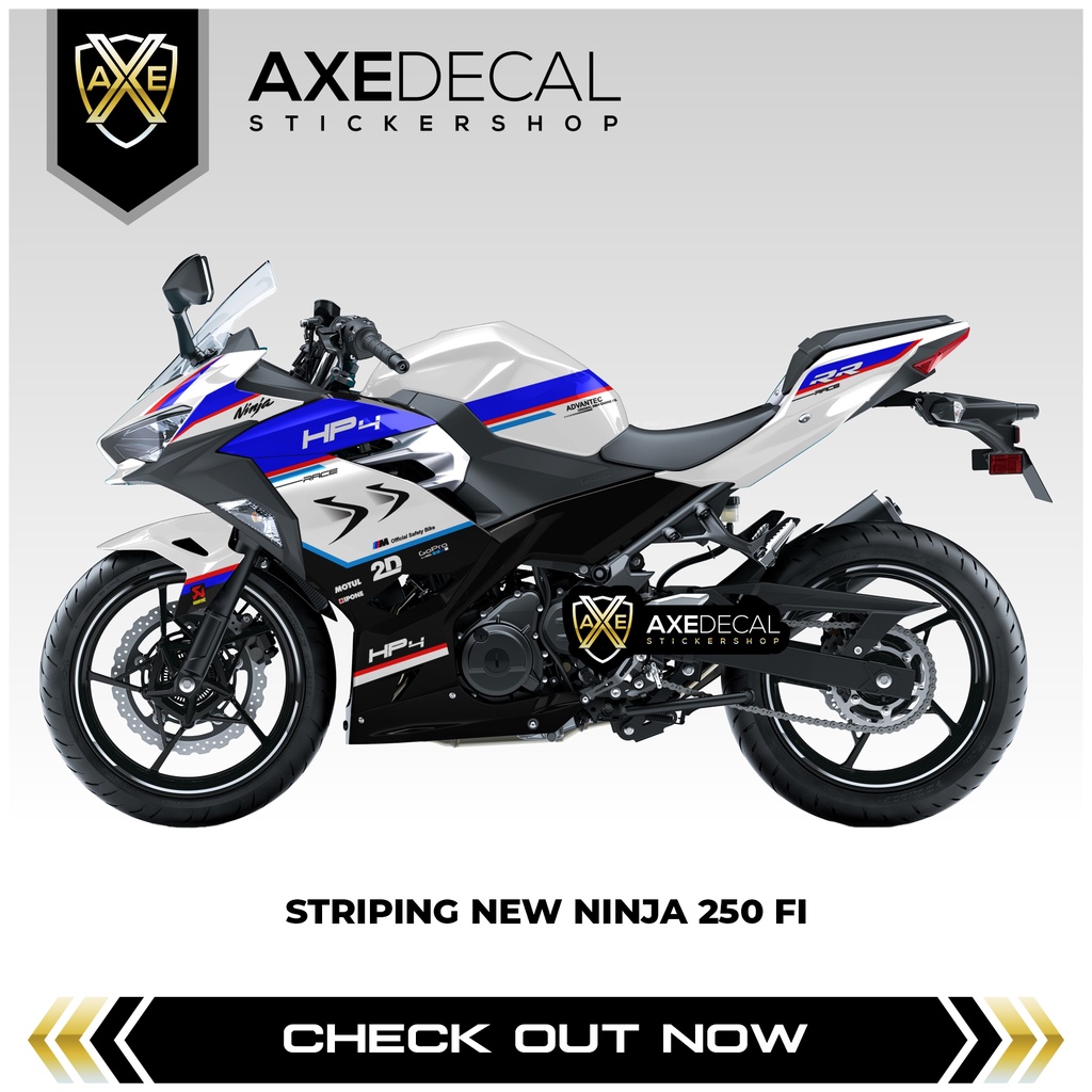 Striping Ninja Fi New Livery HP4 / Stiker Motor Kawasaki Ninja 250 Fi Baru / Stock Decals