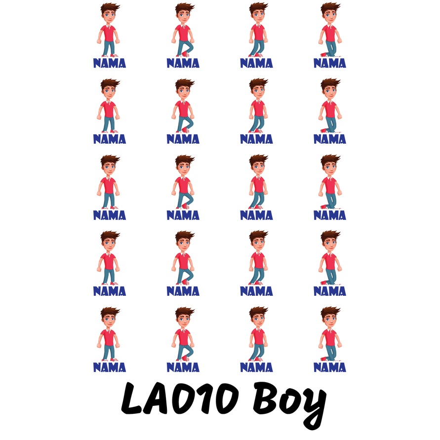 

Sticker Nama Cutting Label Waterproof Tahan Air Kid 10 (LA010)