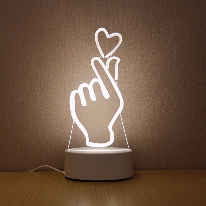 SOLOLANDOR Lampu 3D LED Transparan Design LOVE - White