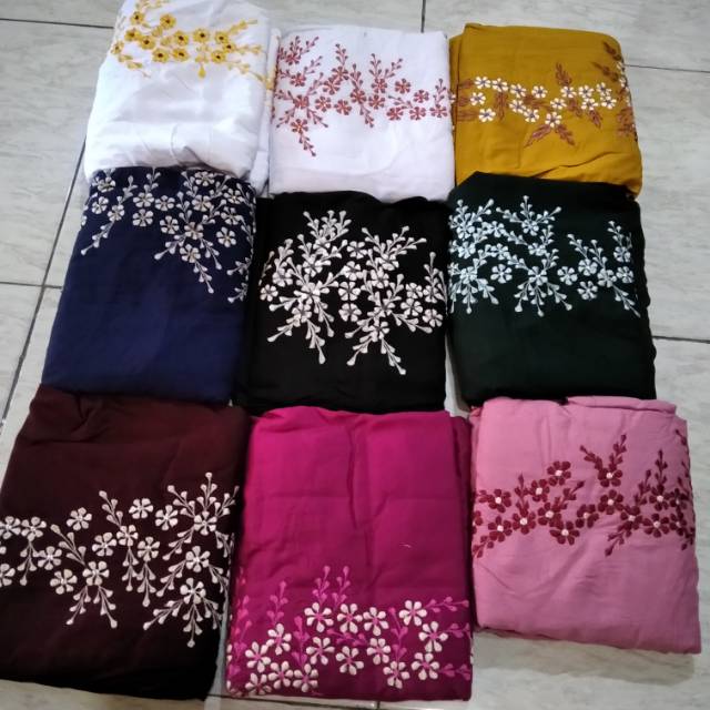Anak, remaja, Dewasa, semi Jumbo : Mukena Terusan rayon bordir melati