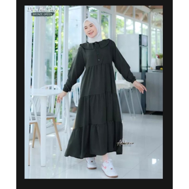 MIDI DRESS DHEA ORI AL-FARO GAMIS KEKINIAN REMAJA