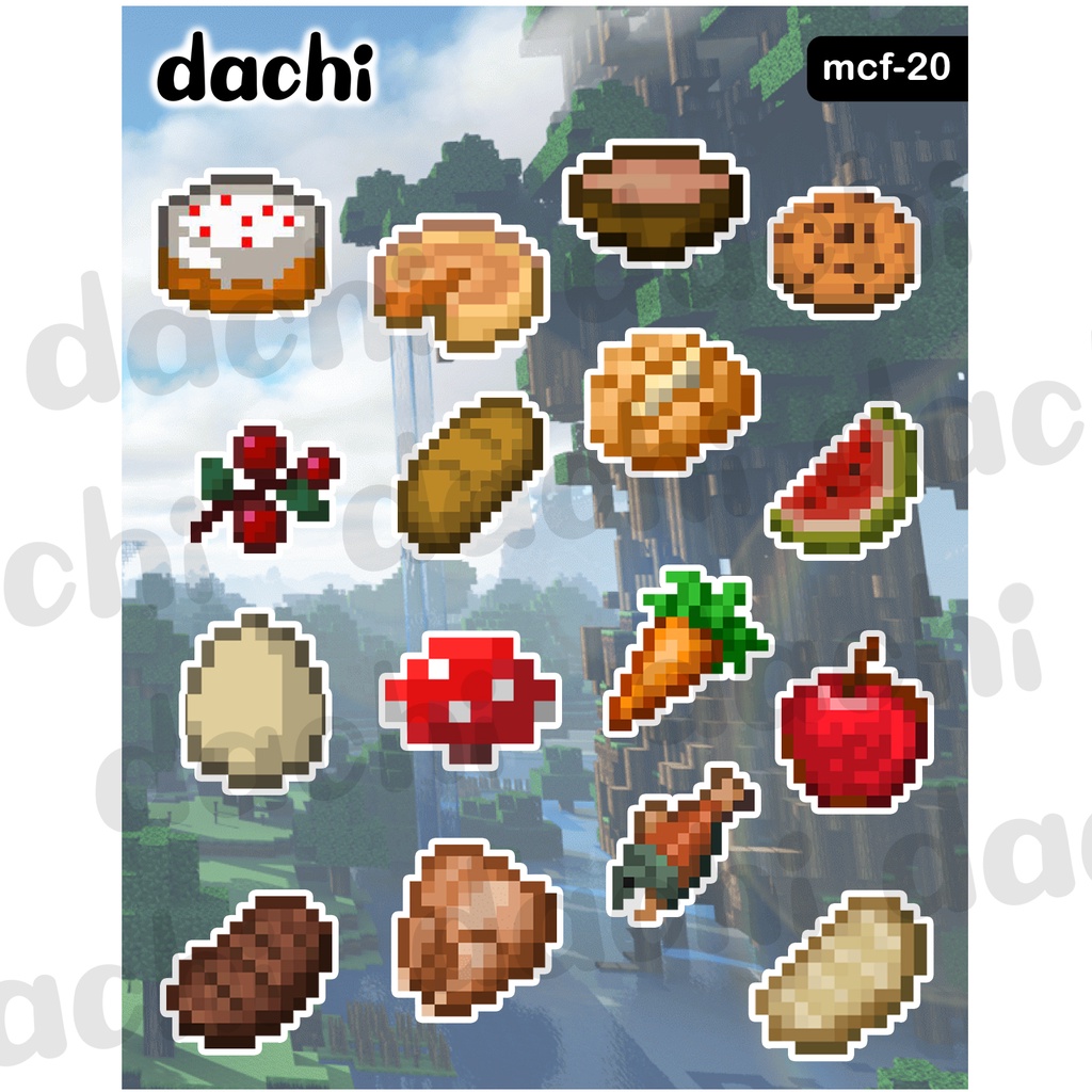

Dachi Stickers Minecraft Food-20 Peel Off