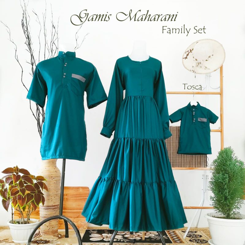 Gamis Couple Keluarga Maharani Busana Muslim Family Set Lebaran Bahan Toyobo Import