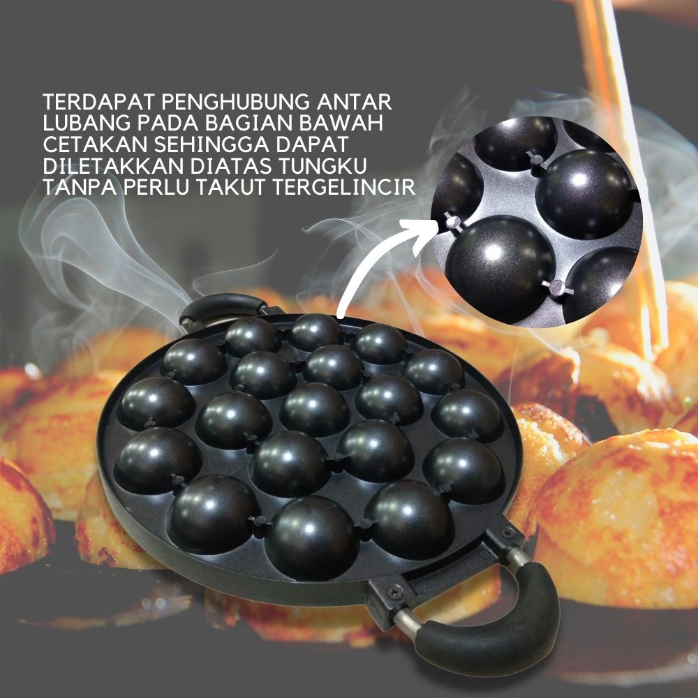 CETAKAN TAKOYAKI 19 LUBANG HC - CETAKAN HC - TAKOYAKI HC - CETAKAN 19 H - CETAKAN KUE HC - CETAKAN TAKOYAKI MURAH - CETAKAN KUE MURAH