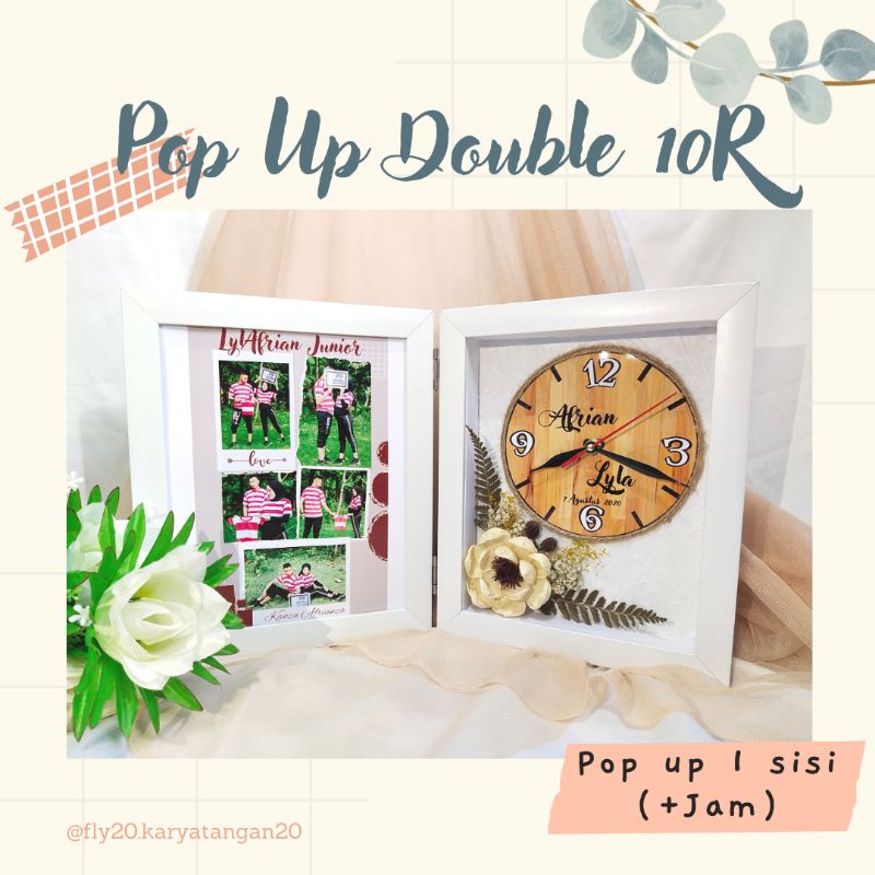 Pop up frame double / frame 8R (10R) / kado ultah, wisuda, anniversary, dll