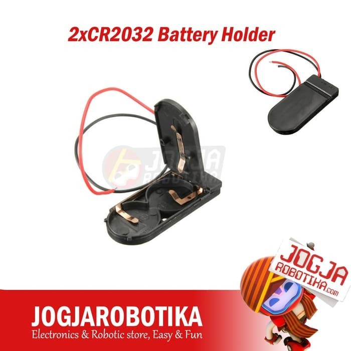 2xCR2032 2x CR2032 6V Battery Holder Dudukan Tempat Baterai Kancing