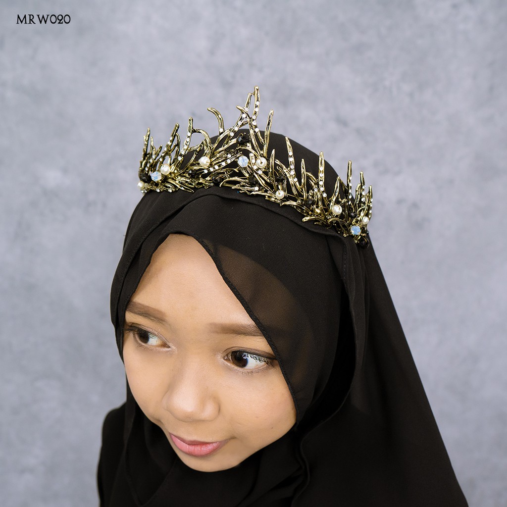 [READY STOCK] MAHKOTA PESTA BRIDAL SHOWER AKSESORIS PENGANTIN BLACK MRW020