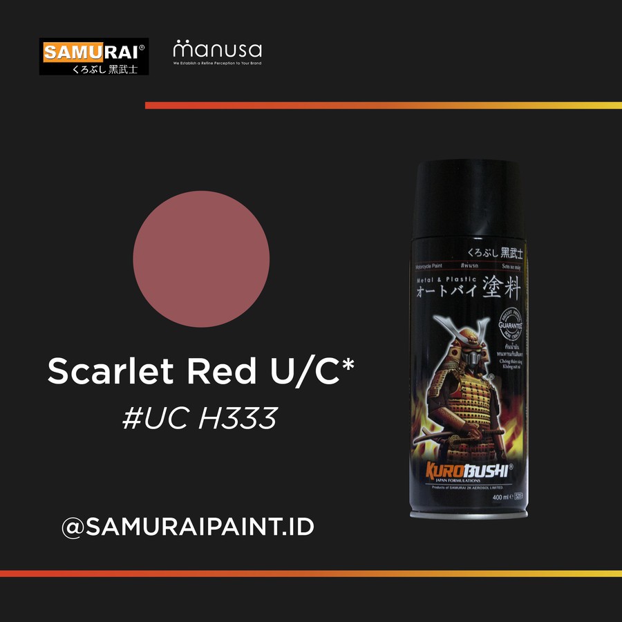 (UnderCoat) UCH333 Scarlet Red - SAMURAI PAINT Cat semprot/Pilox