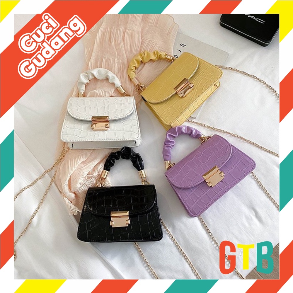 ❤️GTB❤️ Selempang Croco Rantai Lilac W137