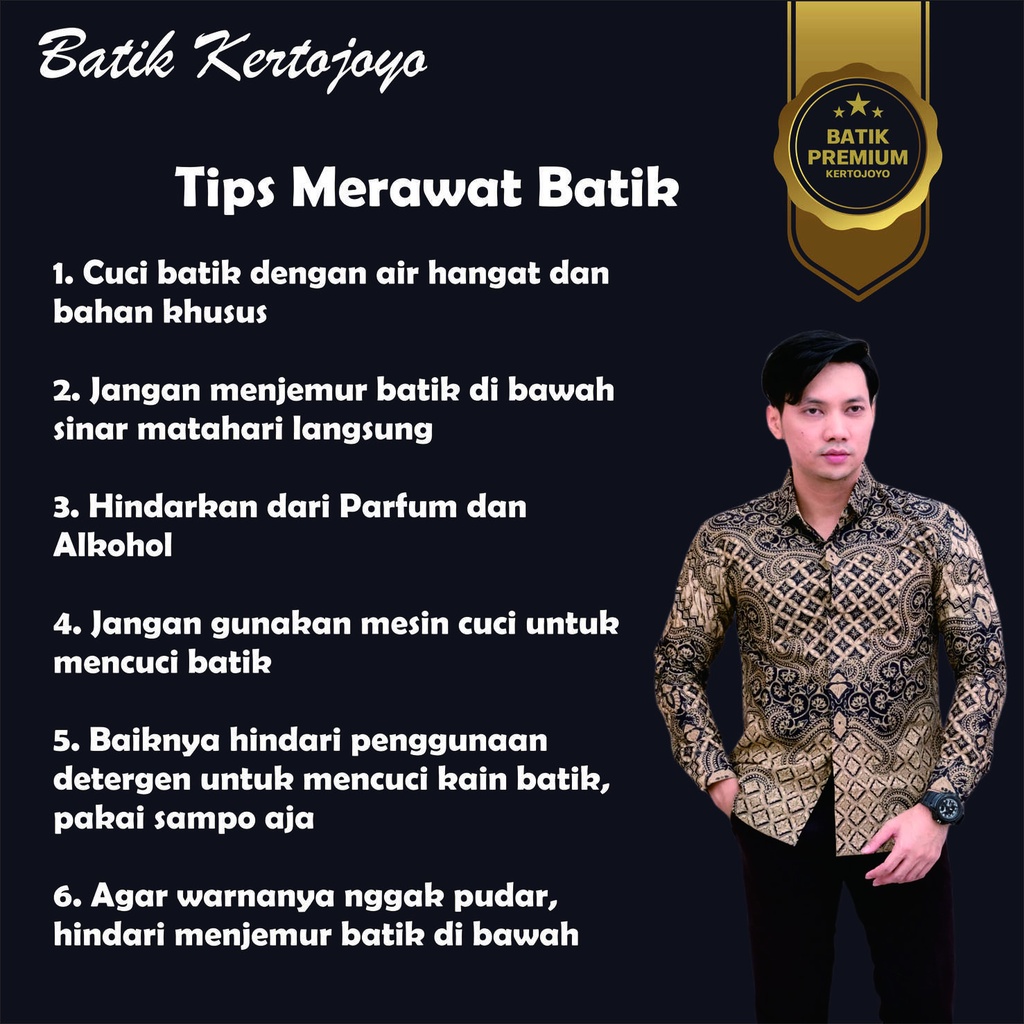 Kemeja Batik Pria Lengan Panjang slimfit slim fit Cowok Modern Batik Premium Batik Solo premium MTF8