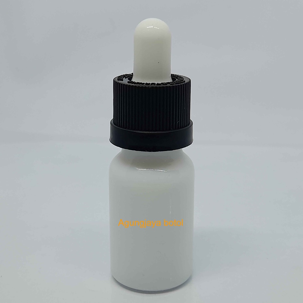 Botol Kaca Kosmetik 10 ml BR Putih Keramic Pipet Karet / Yk 4806