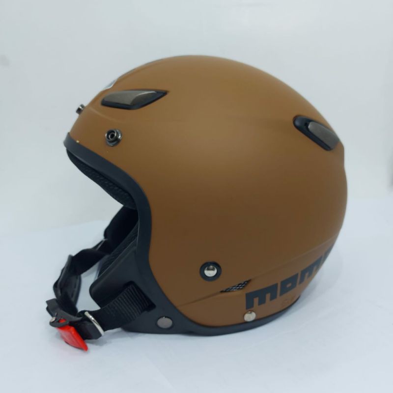 Helm Bogo Retro Jpn Momo Kawai Coklat Doff