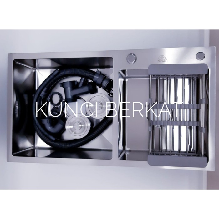 Kitchen sink komplit double/Bak cuci piring/BCP/Kran angsa cr/Sus 304