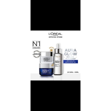 L'Oreal Aura Perfect Clinical Set Serum Wajah Brightening, Day Cream & Night Cream - Skincare
