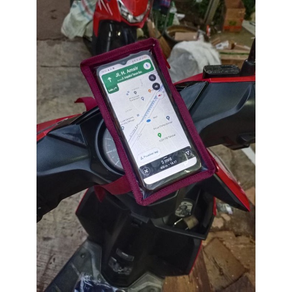 0Phone Holder HP Waterproof untuk di Motor Anti Air Tas Gojek Grab Layar Sentuh Touchscreen