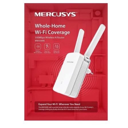 Wifi range extender mercusys 300Mbps 3 antenna Mimo mw300re - repeater wi-fi extend mw-300re mw300