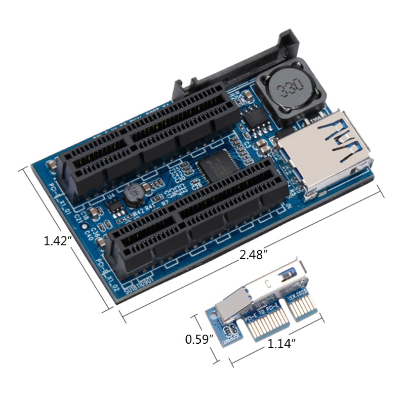 Btsg PCI-E 1X Ke2 4X Extender Adapter Card PCI E Graphics Card Usb3.0 Adapter Card