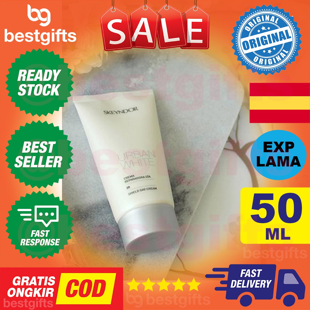 SKEYNDOR URBAN WHITE SHIELD DAY CREAM SPF 20 KRIM PELINDUNG KULIT WAJAH BINTIK BERNODA POLUSI 50 ML