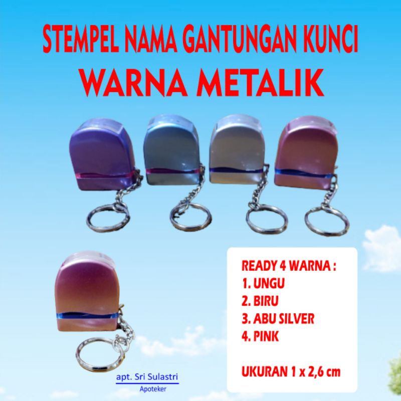 

Stempel Nama Gantungan Kunci Warna Metalik 1026