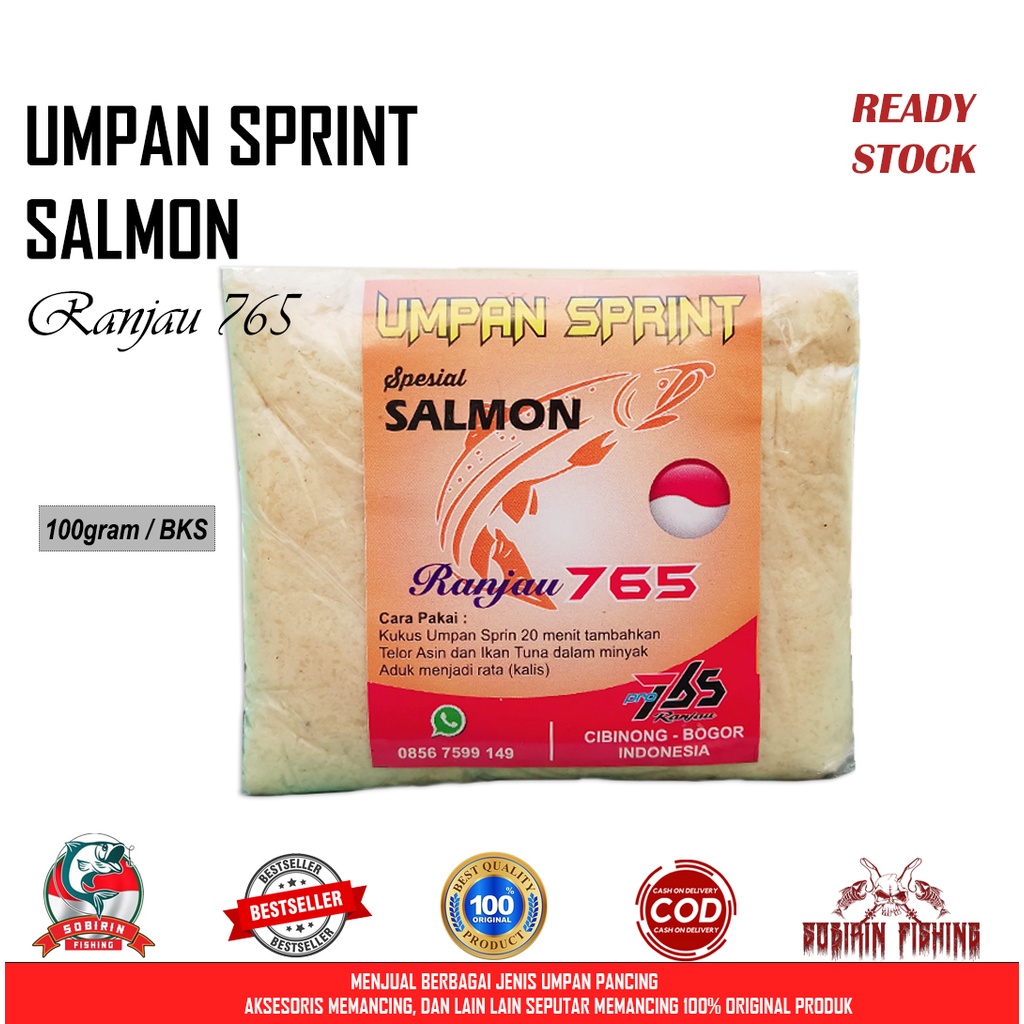 umpan pancing ikan mas - Salmon sprint - Ranjau 765 umpan ikan mas siap pakai
