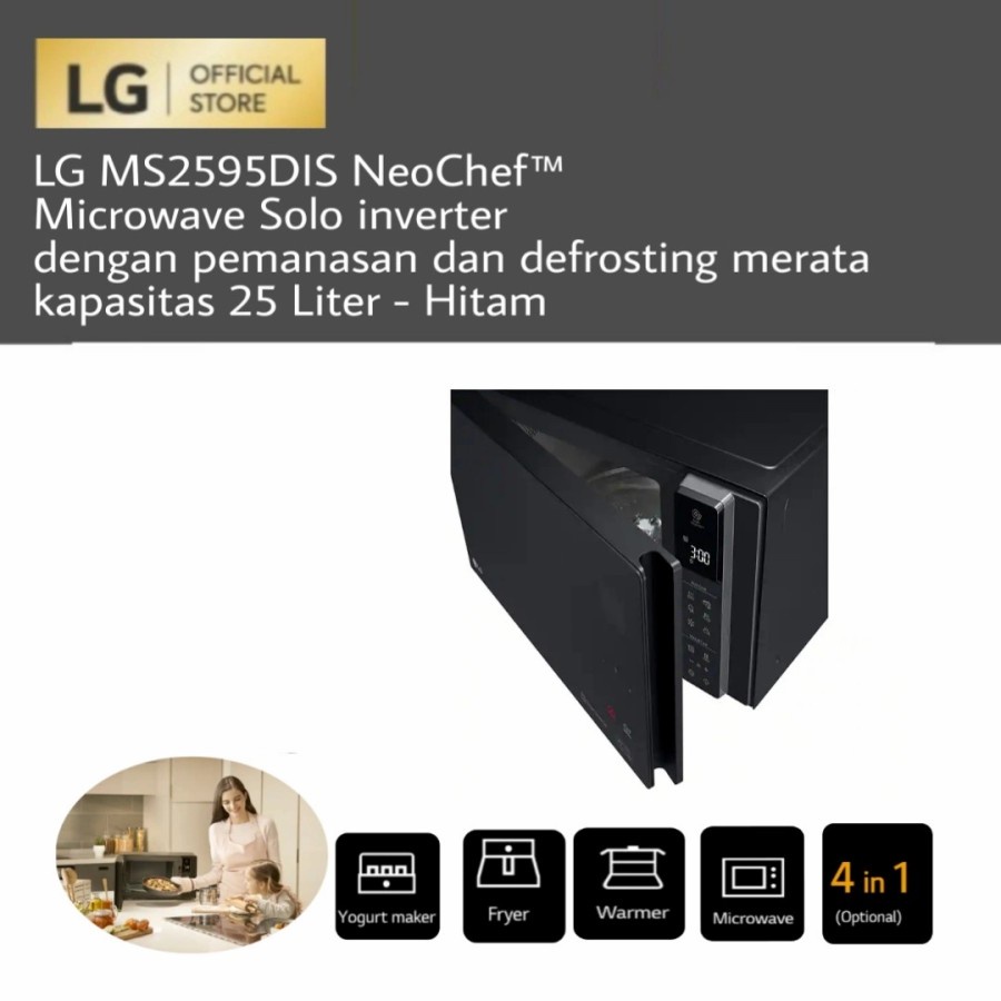 LG MS2595DIS NeoChef™ Microwave Solo inverter dengan Pemanasan