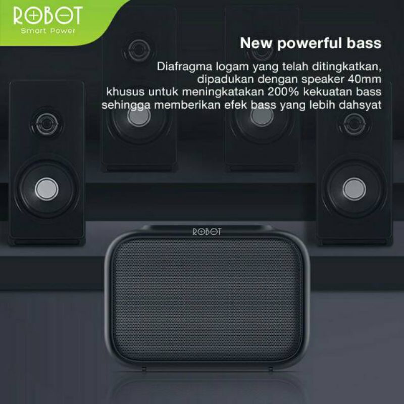 SPEAKER BLUETOOTH ROBOT RB100 MUSIC BOX PORTABLE WIRELESS SUPER BASS MINI STEREO