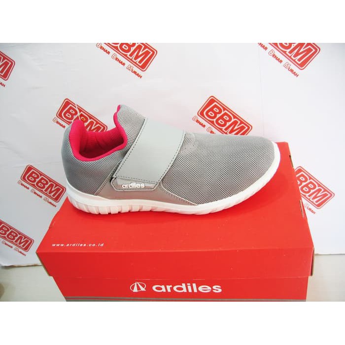 ARDILES CHOW-CHOW - SEPATU WANITA SNEAKER KERJA SANTAI - Abu abu/Merah