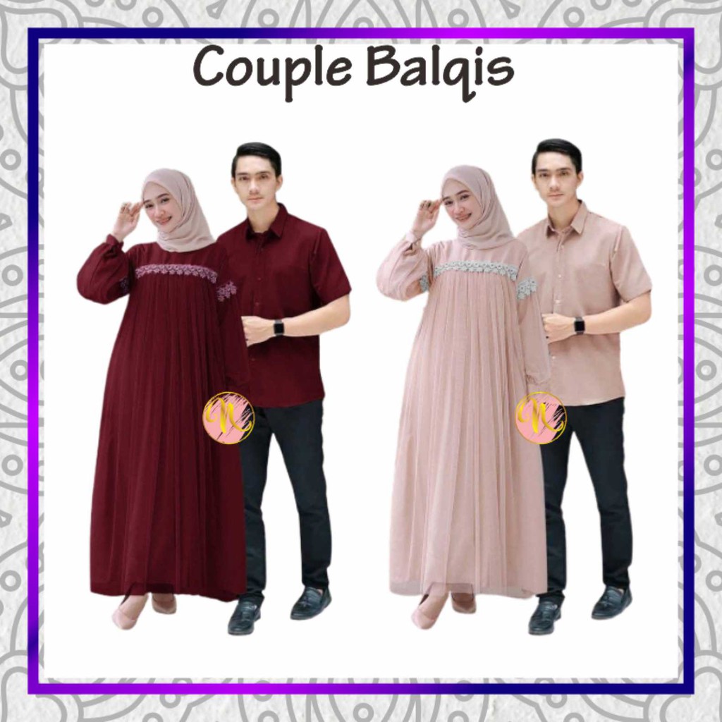 BAJU GAMIS COUPLE SARIMBIT KELUARGA PASANGAN MUSLIM NIBRAS AURORA PURPLE GAMIS PROMO TERBARU 2021