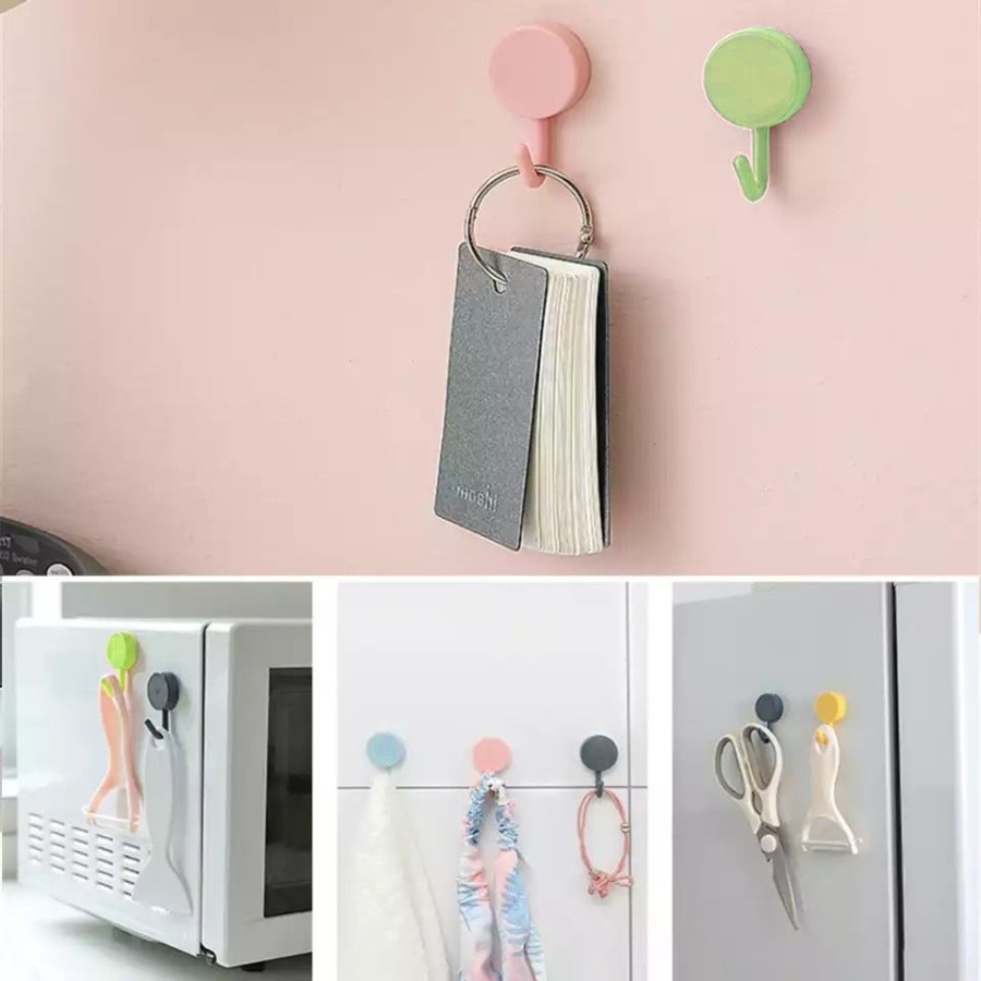 HOOK Gantungan Baju MACARON Bulat Tempel Dinding Wall Hook Stiker Dinding Kail Tempel Kuat Multifungsi Serbaguna