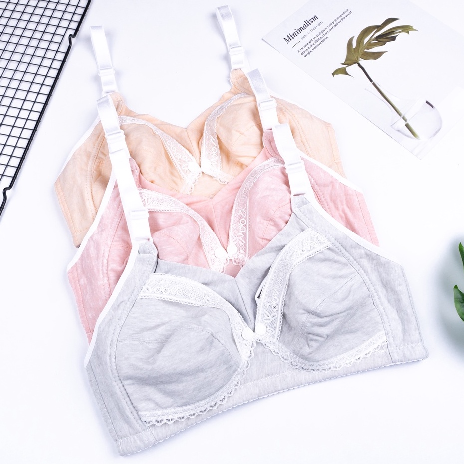 BEE - Bra Bh Menyusui Tanpa Kawat / Maternity Bra / Nursing Bra Motif Renda 9938