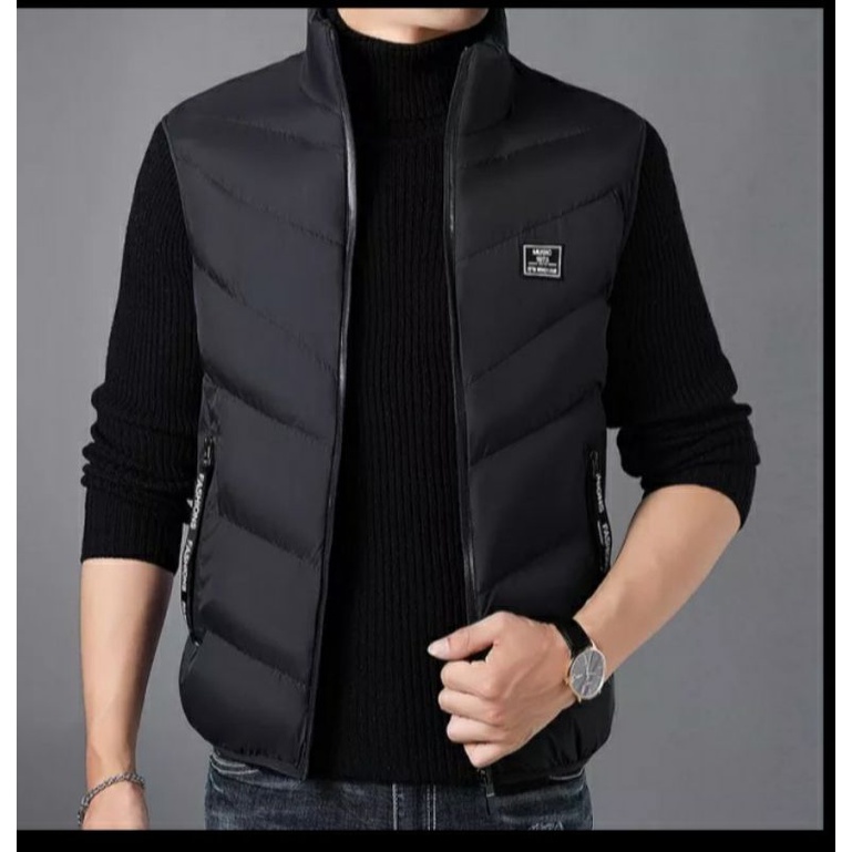 jaket rompi pria,jaket gelembung,rompi hangat