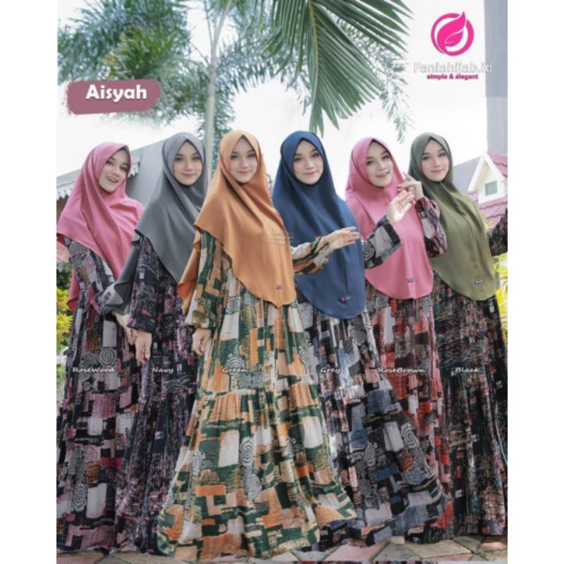 Aisyah Dress By Fania Hijab - Gamis Rayon Uniqlo Premium Adem (Hanya Gamis)