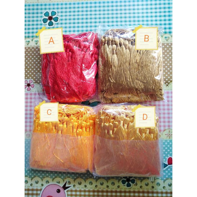 Grosir rumbai tasel / tassel hiasan hampers parcel idul fitri lebaran 100 pcs