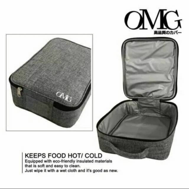 Lunch box Bag insulated OMG Tas Bekal Kotak Cover Makan Panas Dingin