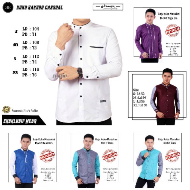 Kemeja koko dan motif dasi muslim pria kekinian