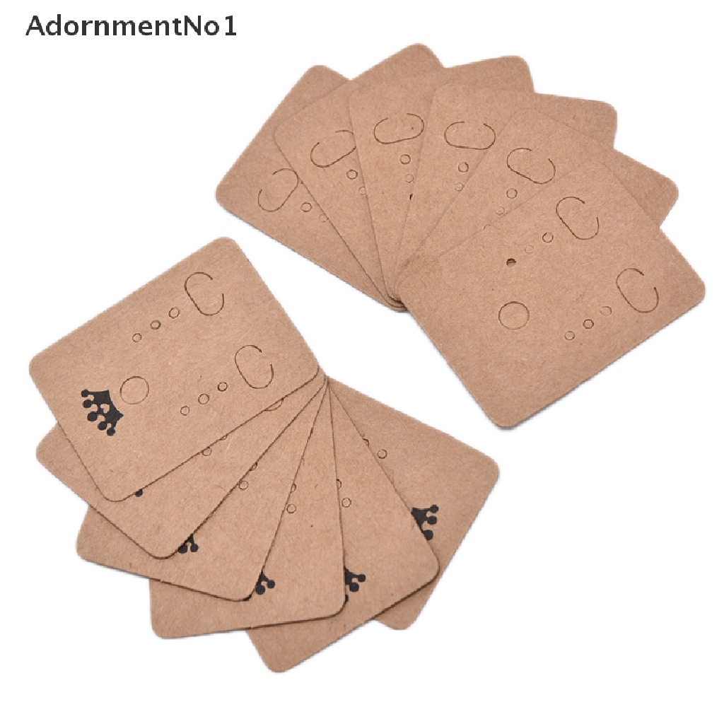 (AdornmentNo1) 100pcs / Set Kartu Label Tag Bentuk Mahkota Bahan Kertas Kraft Untuk Anting Tusuk